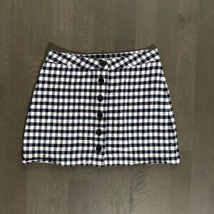 Sunday Best navy and white Micah button mini skirt
